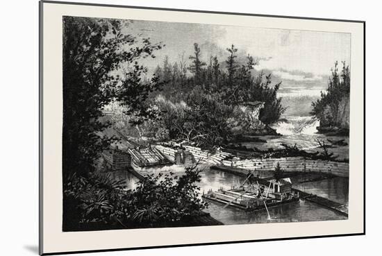 Timber Slide at the Calumet Falls, Canada, Nineteenth Century-null-Mounted Giclee Print