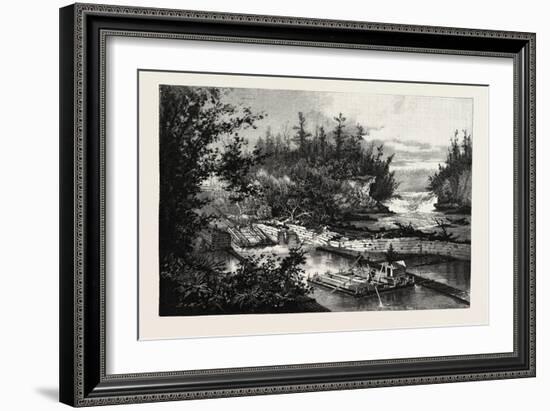 Timber Slide at the Calumet Falls, Canada, Nineteenth Century-null-Framed Giclee Print