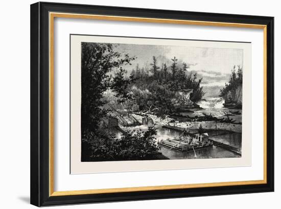 Timber Slide at the Calumet Falls, Canada, Nineteenth Century-null-Framed Giclee Print