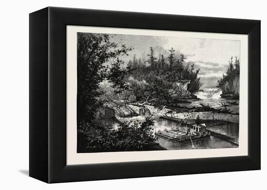 Timber Slide at the Calumet Falls, Canada, Nineteenth Century-null-Framed Premier Image Canvas