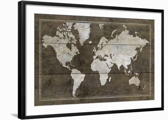 Timber World Map-Rufus Coltrane-Framed Giclee Print