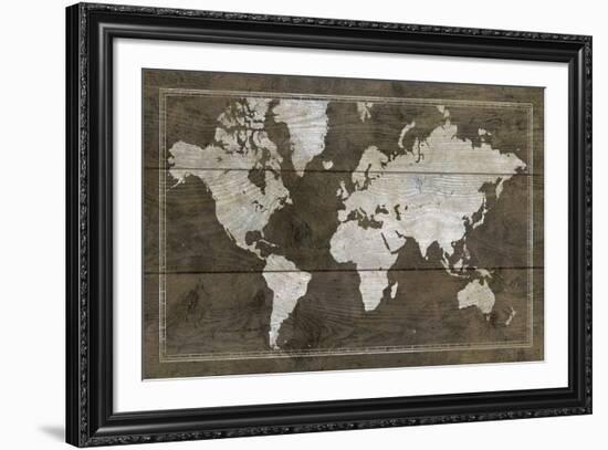 Timber World Map-Rufus Coltrane-Framed Giclee Print