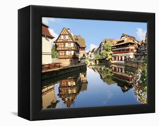 Timbered Buildings, La Petite France Canal, Strasbourg, Alsace, France-Miva Stock-Framed Premier Image Canvas