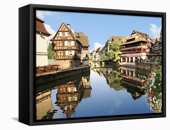Timbered Buildings, La Petite France Canal, Strasbourg, Alsace, France-Miva Stock-Framed Premier Image Canvas