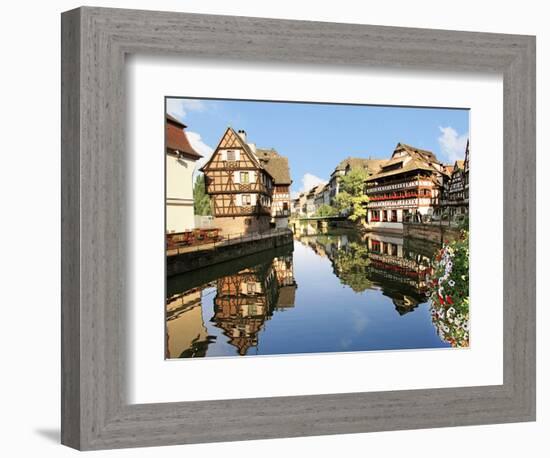 Timbered Buildings, La Petite France Canal, Strasbourg, Alsace, France-Miva Stock-Framed Photographic Print