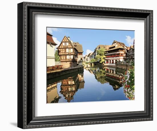 Timbered Buildings, La Petite France Canal, Strasbourg, Alsace, France-Miva Stock-Framed Photographic Print