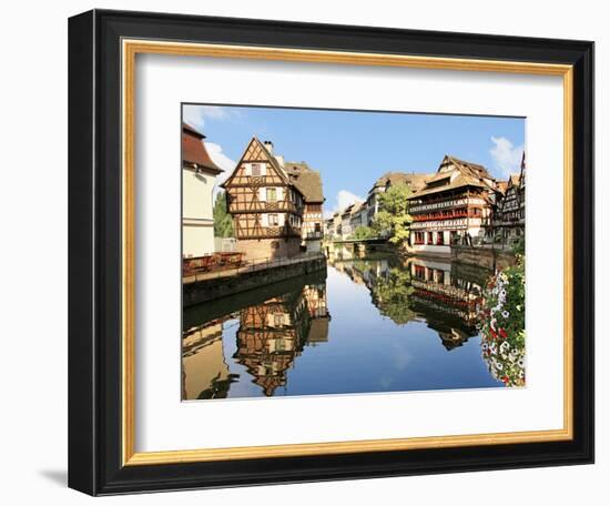 Timbered Buildings, La Petite France Canal, Strasbourg, Alsace, France-Miva Stock-Framed Photographic Print