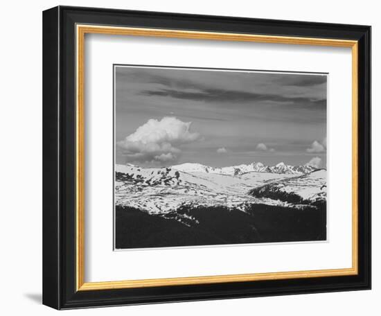 Timberline Dark Fgnd Light Snow Capped Mt Rocky Mountain NP. Never Summer Range, Colorado 1933-1942-Ansel Adams-Framed Art Print