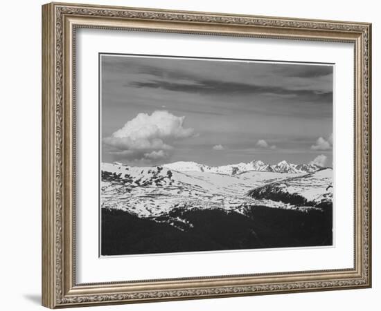 Timberline Dark Fgnd Light Snow Capped Mt Rocky Mountain NP. Never Summer Range, Colorado 1933-1942-Ansel Adams-Framed Art Print