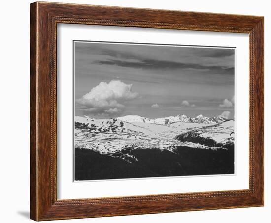 Timberline Dark Fgnd Light Snow Capped Mt Rocky Mountain NP. Never Summer Range, Colorado 1933-1942-Ansel Adams-Framed Art Print