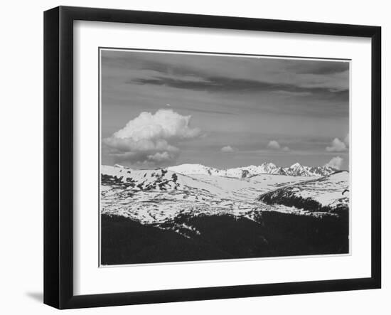 Timberline Dark Fgnd Light Snow Capped Mt Rocky Mountain NP. Never Summer Range, Colorado 1933-1942-Ansel Adams-Framed Art Print