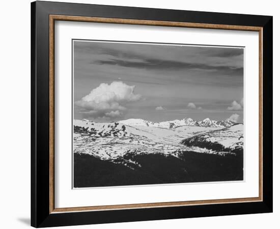 Timberline Dark Fgnd Light Snow Capped Mt Rocky Mountain NP. Never Summer Range, Colorado 1933-1942-Ansel Adams-Framed Art Print