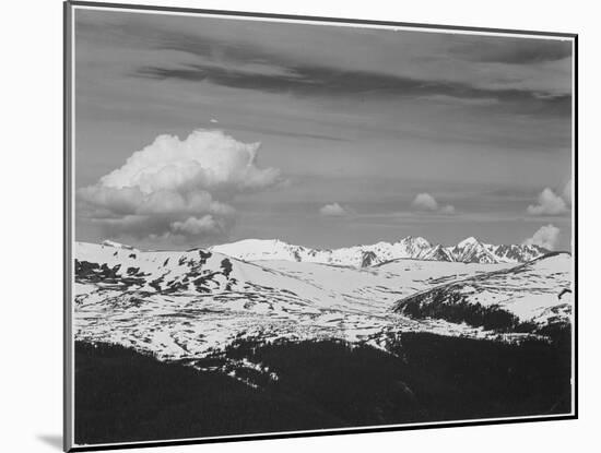 Timberline Dark Fgnd Light Snow Capped Mt Rocky Mountain NP. Never Summer Range, Colorado 1933-1942-Ansel Adams-Mounted Art Print