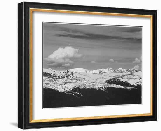 Timberline Dark Fgnd Light Snow Capped Mt Rocky Mountain NP. Never Summer Range, Colorado 1933-1942-Ansel Adams-Framed Art Print