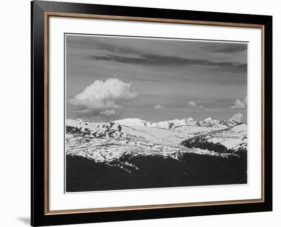 Timberline Dark Fgnd Light Snow Capped Mt Rocky Mountain NP. Never Summer Range, Colorado 1933-1942-Ansel Adams-Framed Premium Giclee Print