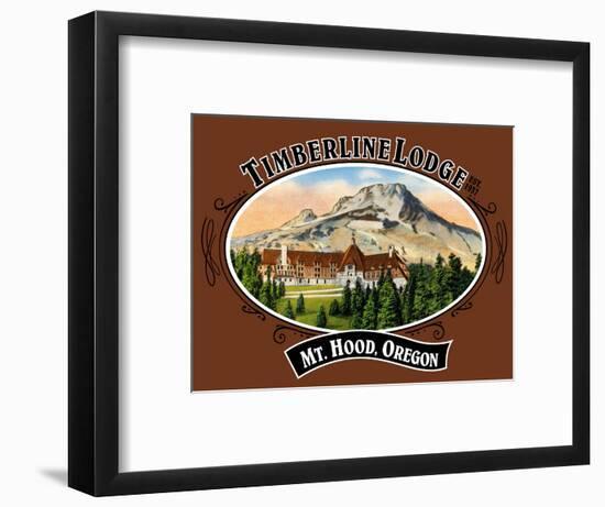 Timberline Lodge - Mt. Hood, Oregon - Oval Spring Design, c.2008-Lantern Press-Framed Art Print