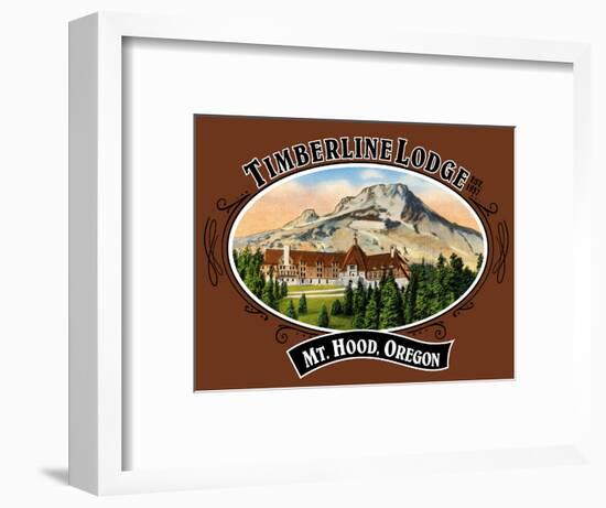 Timberline Lodge - Mt. Hood, Oregon - Oval Spring Design, c.2008-Lantern Press-Framed Art Print