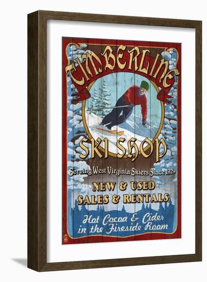 Timberline, West Virginia - Ski Shop-Lantern Press-Framed Art Print