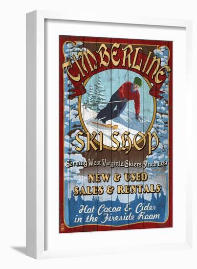 Timberline, West Virginia - Ski Shop-Lantern Press-Framed Art Print