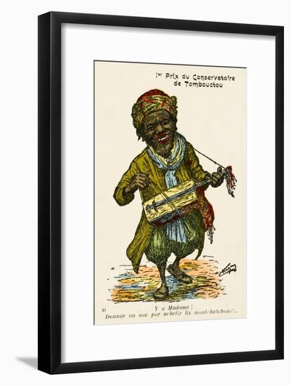 Timbuktu, Mali - Local Musician (Cartoon)-null-Framed Art Print