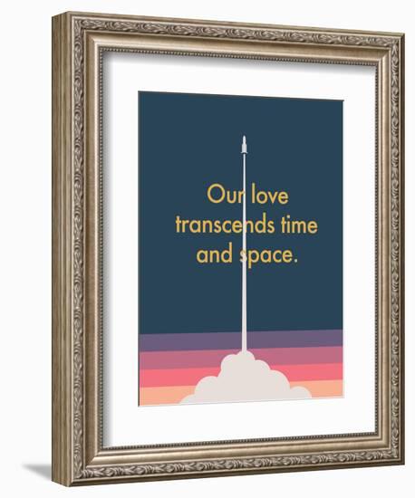 Time And Space Rocket-null-Framed Art Print