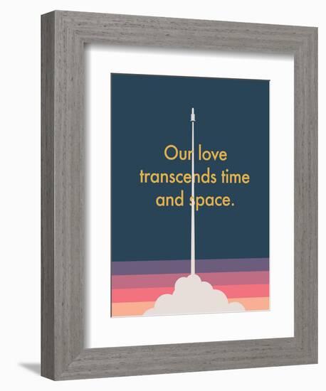 Time And Space Rocket-null-Framed Art Print