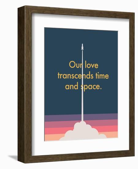 Time And Space Rocket-null-Framed Art Print