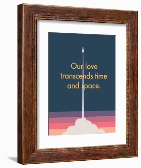 Time And Space Rocket-null-Framed Art Print