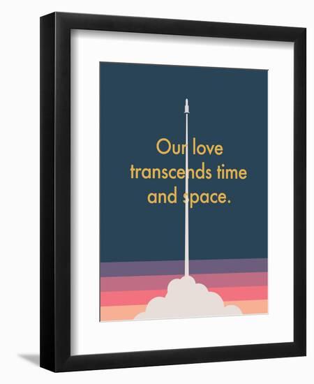 Time And Space Rocket-null-Framed Art Print