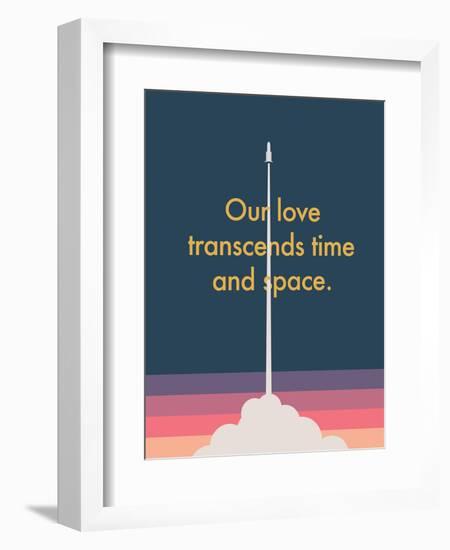Time And Space Rocket-null-Framed Art Print
