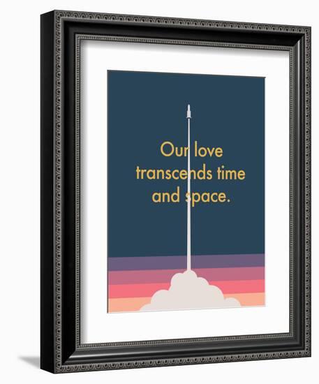 Time And Space Rocket-null-Framed Art Print