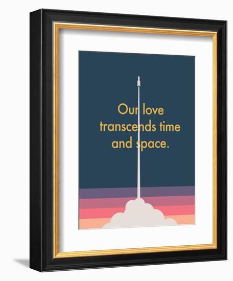 Time And Space Rocket-null-Framed Art Print