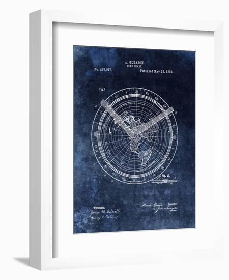 Time Chart, 1893- Blue-Dan Sproul-Framed Art Print