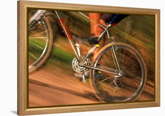 Time-exposure Image of a Cyclist Riding a Bicycle-Jeremy Walker-Framed Premier Image Canvas