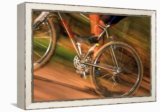 Time-exposure Image of a Cyclist Riding a Bicycle-Jeremy Walker-Framed Premier Image Canvas