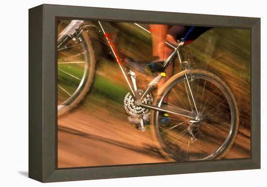 Time-exposure Image of a Cyclist Riding a Bicycle-Jeremy Walker-Framed Premier Image Canvas