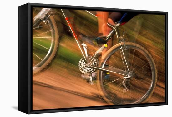 Time-exposure Image of a Cyclist Riding a Bicycle-Jeremy Walker-Framed Premier Image Canvas