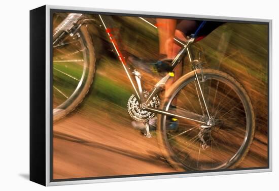 Time-exposure Image of a Cyclist Riding a Bicycle-Jeremy Walker-Framed Premier Image Canvas