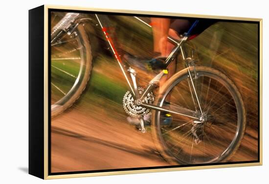 Time-exposure Image of a Cyclist Riding a Bicycle-Jeremy Walker-Framed Premier Image Canvas