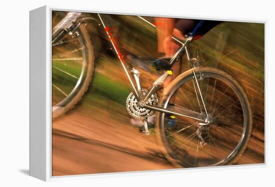 Time-exposure Image of a Cyclist Riding a Bicycle-Jeremy Walker-Framed Premier Image Canvas