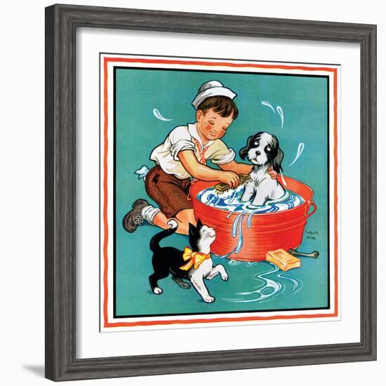 Time For a Bath - Child Life, June 1935-Clarence Biers-Framed Giclee Print