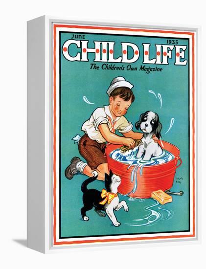 Time For a Bath - Child Life, June 1935-Clarence Biers-Framed Premier Image Canvas