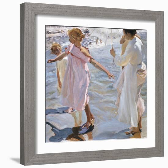 Time for a Bathe, Valencia-Joaquín Sorolla y Bastida-Framed Giclee Print