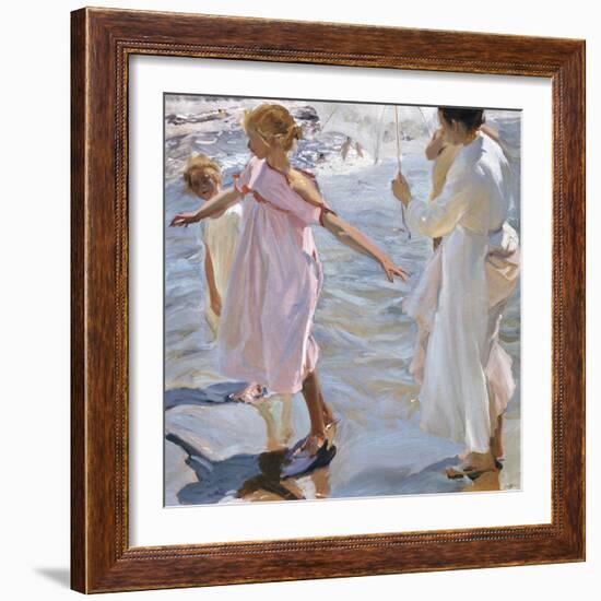 Time for a Bathe, Valencia-Joaquín Sorolla y Bastida-Framed Giclee Print