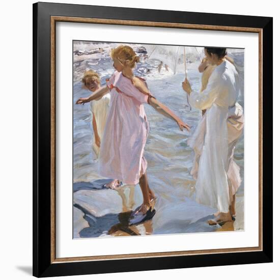 Time for a Bathe, Valencia-Joaquín Sorolla y Bastida-Framed Giclee Print