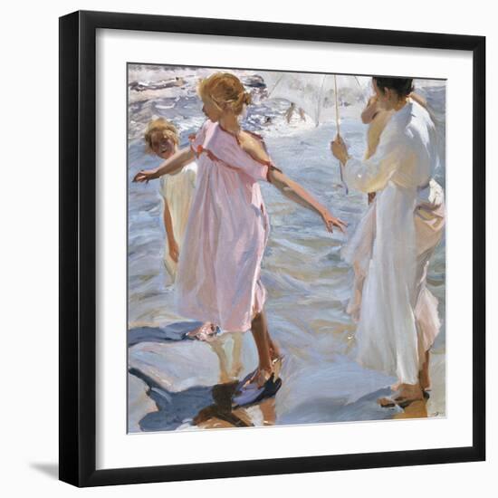 Time for a Bathe, Valencia-Joaquín Sorolla y Bastida-Framed Giclee Print