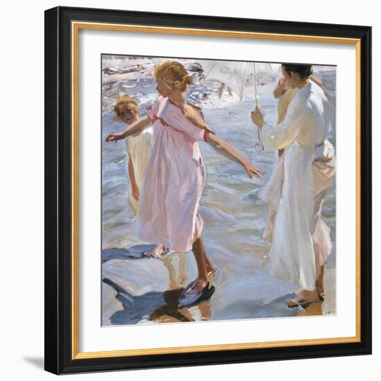 Time for a Bathe, Valencia-Joaquín Sorolla y Bastida-Framed Giclee Print