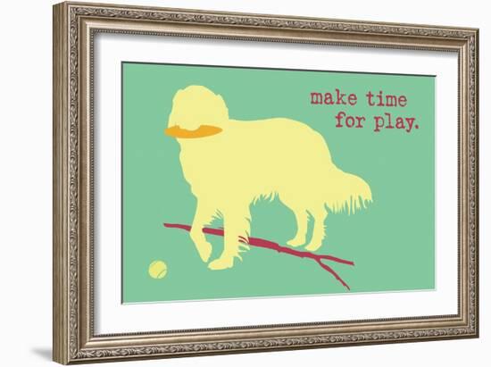 Time For Play - Green Version-Dog is Good-Framed Art Print