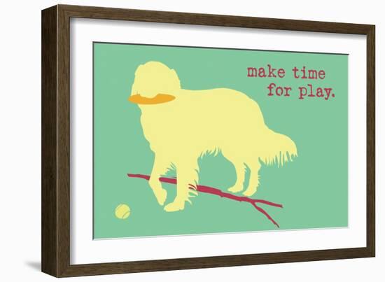 Time For Play - Green Version-Dog is Good-Framed Art Print