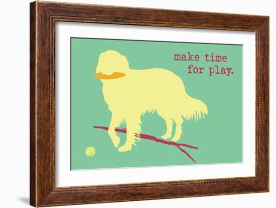 Time For Play - Green Version-Dog is Good-Framed Art Print